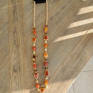 Mix it gold, orange and amber necklace.